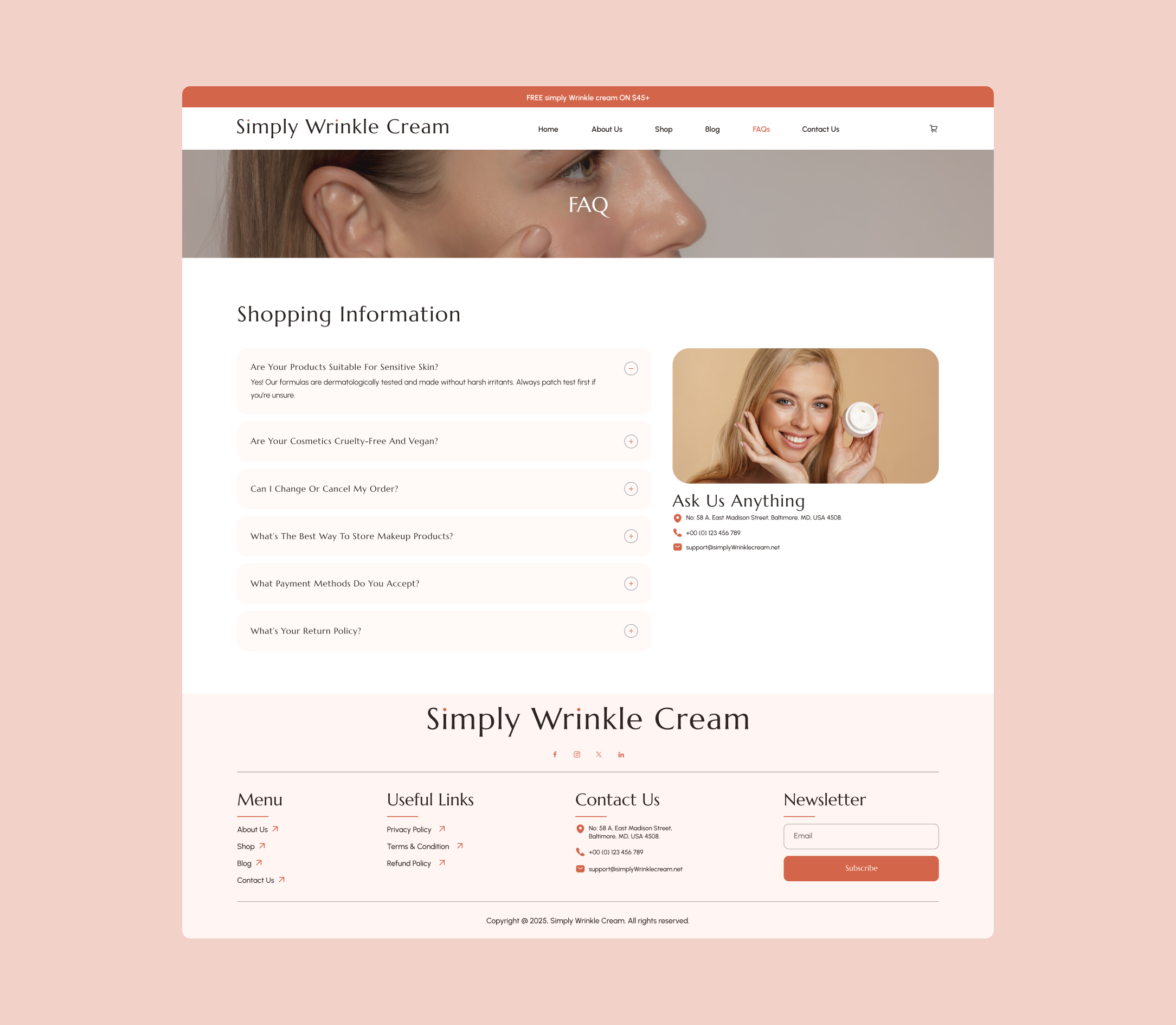 Simply Wrinkle Cream homepage